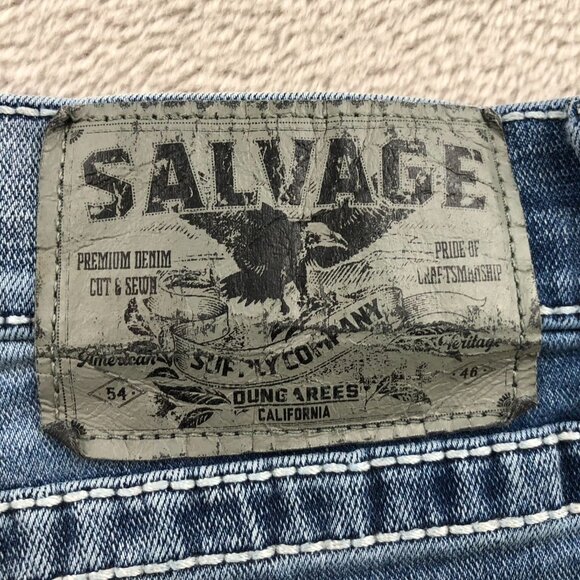 Salvage Supply Co Buckle Mens Jeans Size 40s Mayhem Straight Casual Blue Denim - Picture 16 of 16